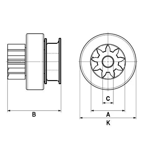 Vrijwielaandrijving, starter