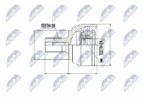 Homokineet reparatie set, aandrijfas